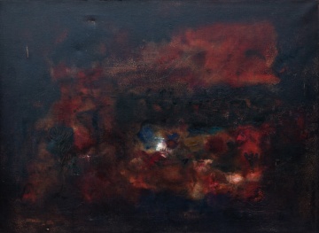 Ralph Rosenborg (American, 1913-1992) "Town by the Sea, Night Study"