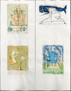 Roberto Sguazzi (Italian, b. 1965) & Federico Righi (Italian, 1908-1986) Mixed Media and Lithographs 