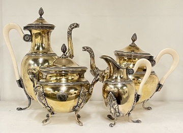 French Andre Aucoc Silver Gilt Tea Set
