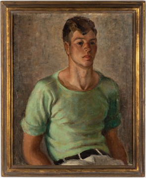 Adrian J. Dornbush (American, 1900 - 1970) "Jerry, Man in Green Shirt"