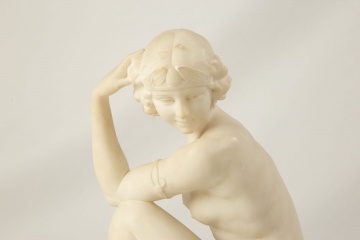 Art Deco Alabaster Sculpture of a Woman