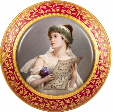 19th Century Limoges Charger with Allegorical Figure