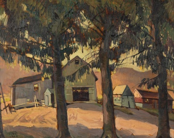 Alexander Levy (American, 1881-1947) Barn Scene