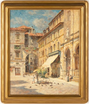 Colin Campbell Cooper (American, 1856-1937) The Piazza at Verona
