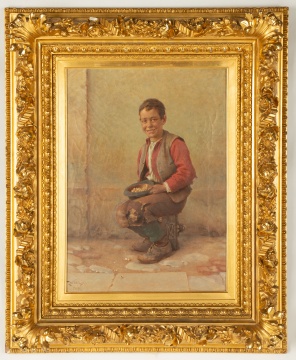 Karl Witkowski (American, 1860-1910) Portrait of a Boy Smiling