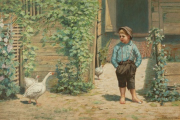 Hamilton Irving Marlatt (American, 1867-1929) Boy with Geese