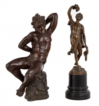 (2) Bronze Sculptures of Bacchus and Faun