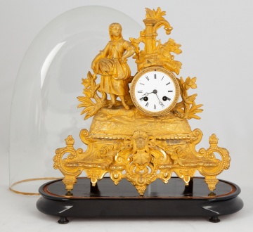 French Gilt Brass Shelf Clock