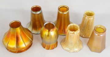 Group of Steuben & Quezal Art Glass Shades