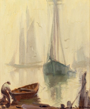 Emile Gruppe (American, 1896-1978) Harbor Scene