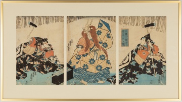 Japanese Triptych Woodblock