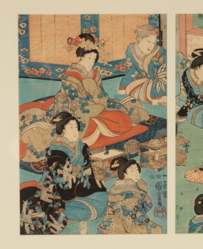 Japanese Triptych Woodblock