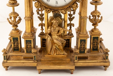 Fine Carved and Giltwood Austrian Neo Classical Mantle Clock