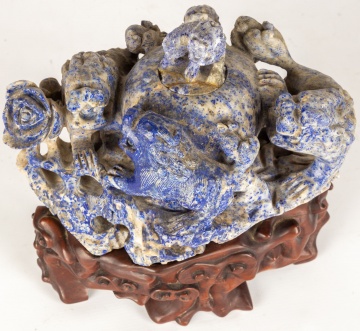 Chinese Carved Lapis Censor with Kylin