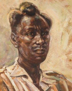 Andre Hallet (Belgian, 1890-1959) Portrait of a Congo Man