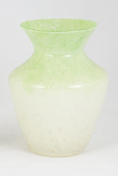 Steuben White and Green Cluthra Vase