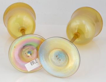 Pair of Tiffany Favrile Goblets