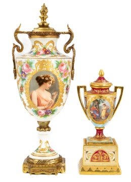 Sevres & Vienna Style Porcelain Urns