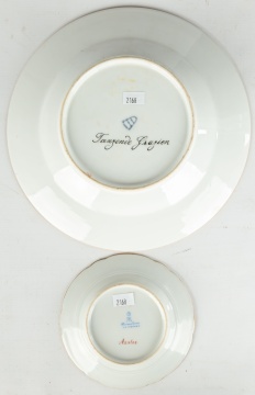 (2) German Painted Porcelain Plates