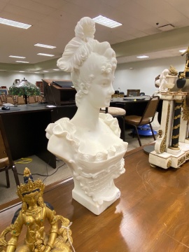 Antonio Piazza (Italian, 1816-1918) Marble Sculpture of a Lady