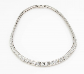 Platinum and Diamond Riviera Style Necklace