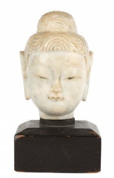 Chinese Carved Marble Buddha Head