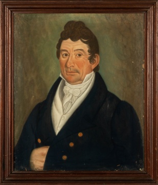 Attributed to Micah Williams (1782-1837) Portrait of a Gentleman in a Blue Coat