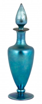 Steuben Blue Aurene Cologne Bottle