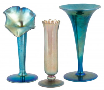 (3) Steuben Aurene Vases