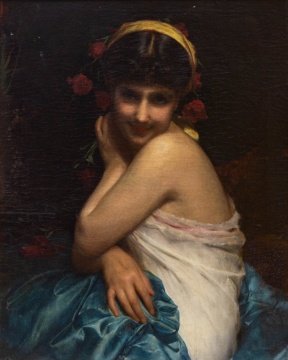 Adolphe Piot (French, 1825-1910) Portrait of a Young Girl