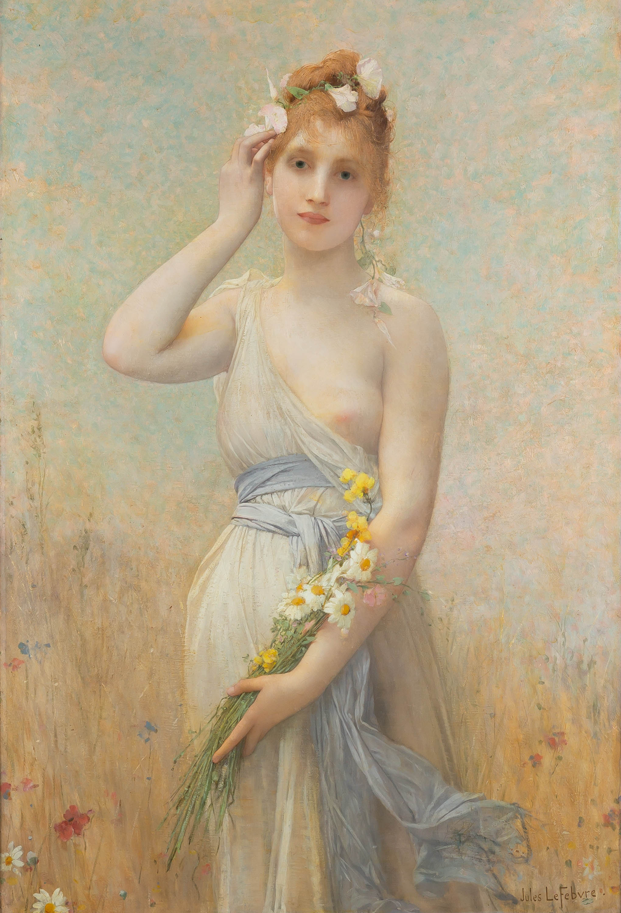 Jules Joseph LeFebvre (French, 18361911) "Morning Glory" Cottone