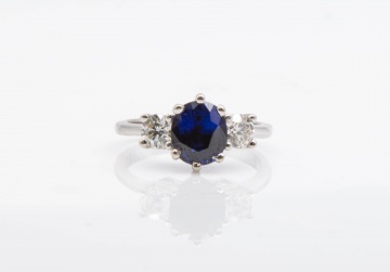 14K Gold, Sapphire and Diamond Ring