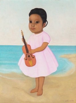 Gustavo Montoya (Mexican, 1905-2003) "Nina con Violin"