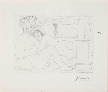 Pablo Picasso (Spanish, 1881-1973) Le Repos du sculpteur devant le petit torse