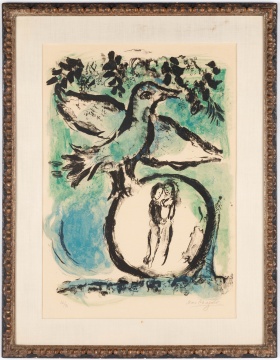 Marc Chagall (Russian/French 1887-1985) "L'Oiseau vert (The Green Bird)"