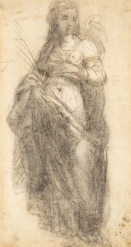 Attributed to Bartolomé Esteban Murillo (Spanish, 1618-1682) Female Saint