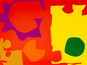 Patrick Heron (British, 1920-1999) "Six in Vermillion with Green in Yellow"