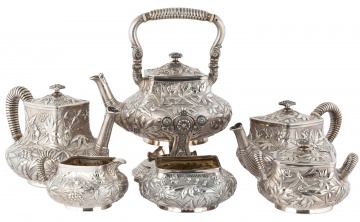 Rare Six Piece Dominik & Haff Sterling Silver Aesthetic Tea Set