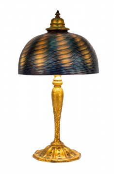 Tiffany Studios, New York Damascene Table Lamp