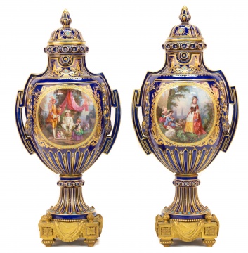 Pair of Fine Sevres Style Vases