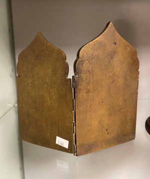 Russian Enameled Bronze Diptych Icon