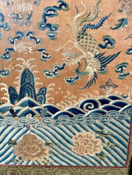 Chinese Silk Needlework Mounted Robe Fragment