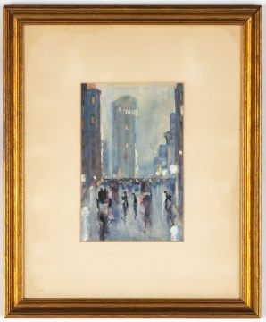 Josephine Paddock (1885-1964) Time Square at Dusk
