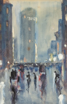 Josephine Paddock (1885-1964) Time Square at Dusk