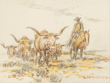 Nick Eggenhoffer (German/American, 1897-1985) Watercolor