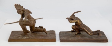 (2) Carl Kauba Bronze Indians