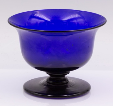 American Cobalt Blue Glass Compote