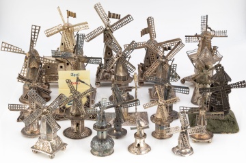 Group of Dutch Silver Windmill Whimseys