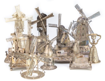Group of Dutch Silver Windmill Whimseys