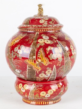 Zsolnay Porcelain Covered Jar & Stand